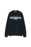 Alexander Wang washed black ジャージー オーバーサイズ ロングスリーブ ロゴ tシャツ