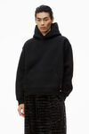alexander wang hoodie in dense fleece black