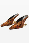 Alexander Wang brown multi brown pheasant feather boomerang wedge heel