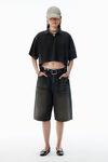Alexander Wang black black logo cropped jersey tee