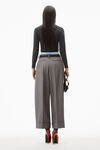 Alexander Wang charcoal melange crystal hotfix shrunken cardigan in wool