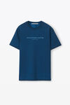alexander wang short sleeve glitter puff logo tee dark navy combo
