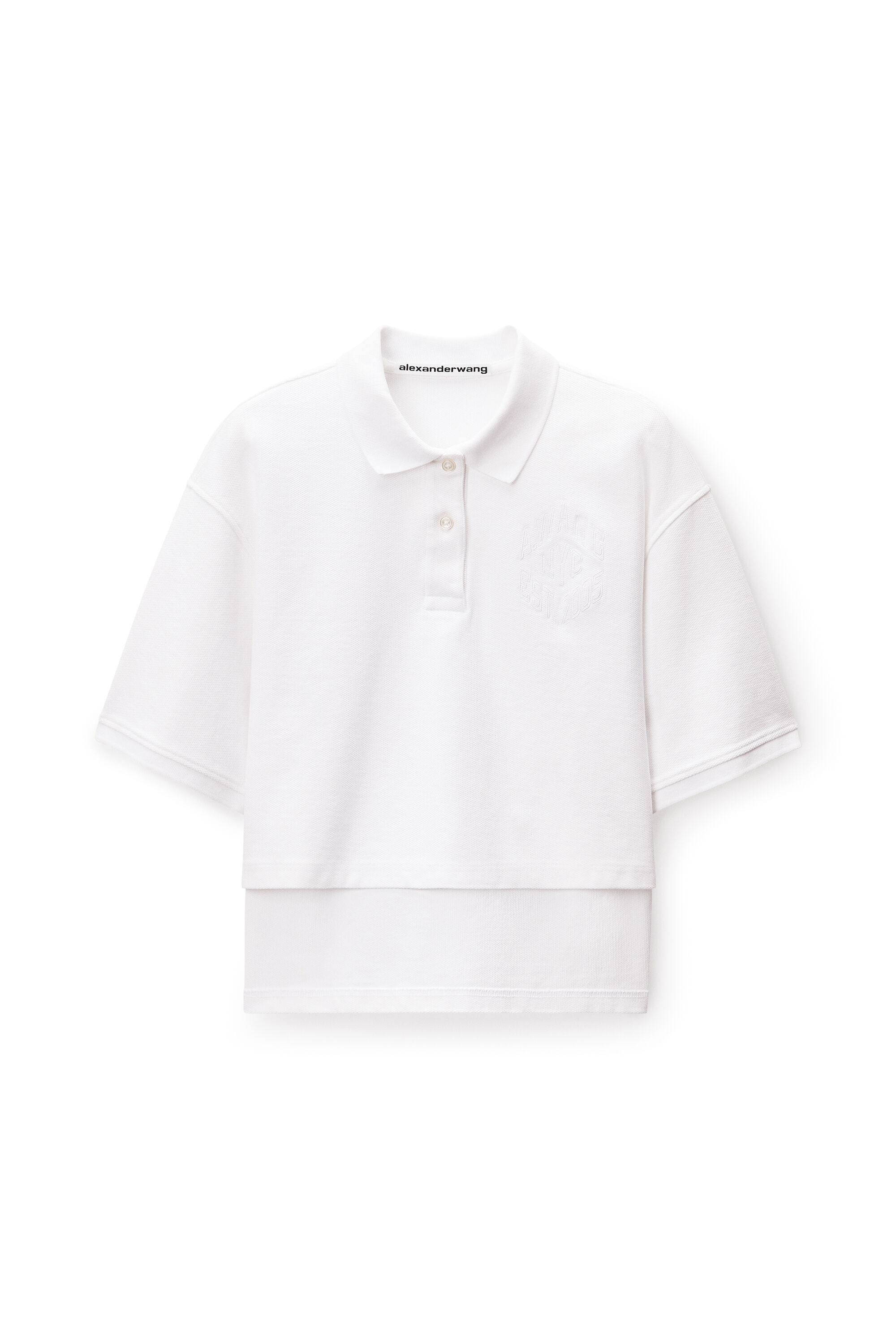 Cropped Oversized Polo in VINTAGE WHITE | alexanderwang®