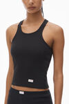 Alexander Wang black crystal hotfix racer tank