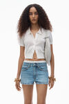 Alexander Wang vintage light indigo high-rise mini short in cotton denim