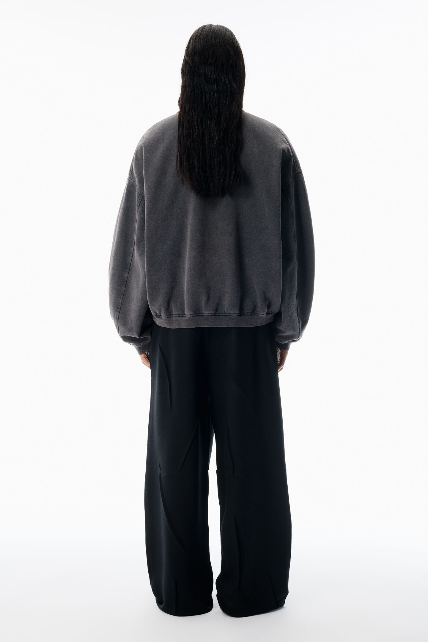 Alexander Wang Grey Half-zip Sweatshirt In Gray