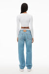 alexander wang layered loose jean in denim vintage light indigo
