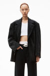 alexander wang ez mid-rise straight-leg jean in denim washed black