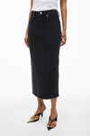 Alexander Wang grey aged midi pencil skirt in comfort stretch denim