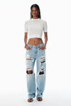 Alexander Wang soft white white clear bead hotfix crewneck tee