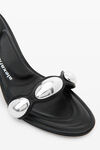 alexander wang dome 65 mid heel goatskin sandal  black
