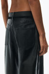 Alexander Wang black low waist crochet trouser in leather