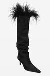 alexander wang viola 65 feather slouch boot in satin black
