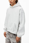 alexander wang hoodie in dense fleece  vintage heather grey