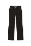 alexander wang fly high-rise stacked jean in denim washed black