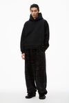 alexander wang hoodie in dense fleece black