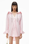 alexander wang 棉质府绸水晶纽扣衬衫 light pink/white