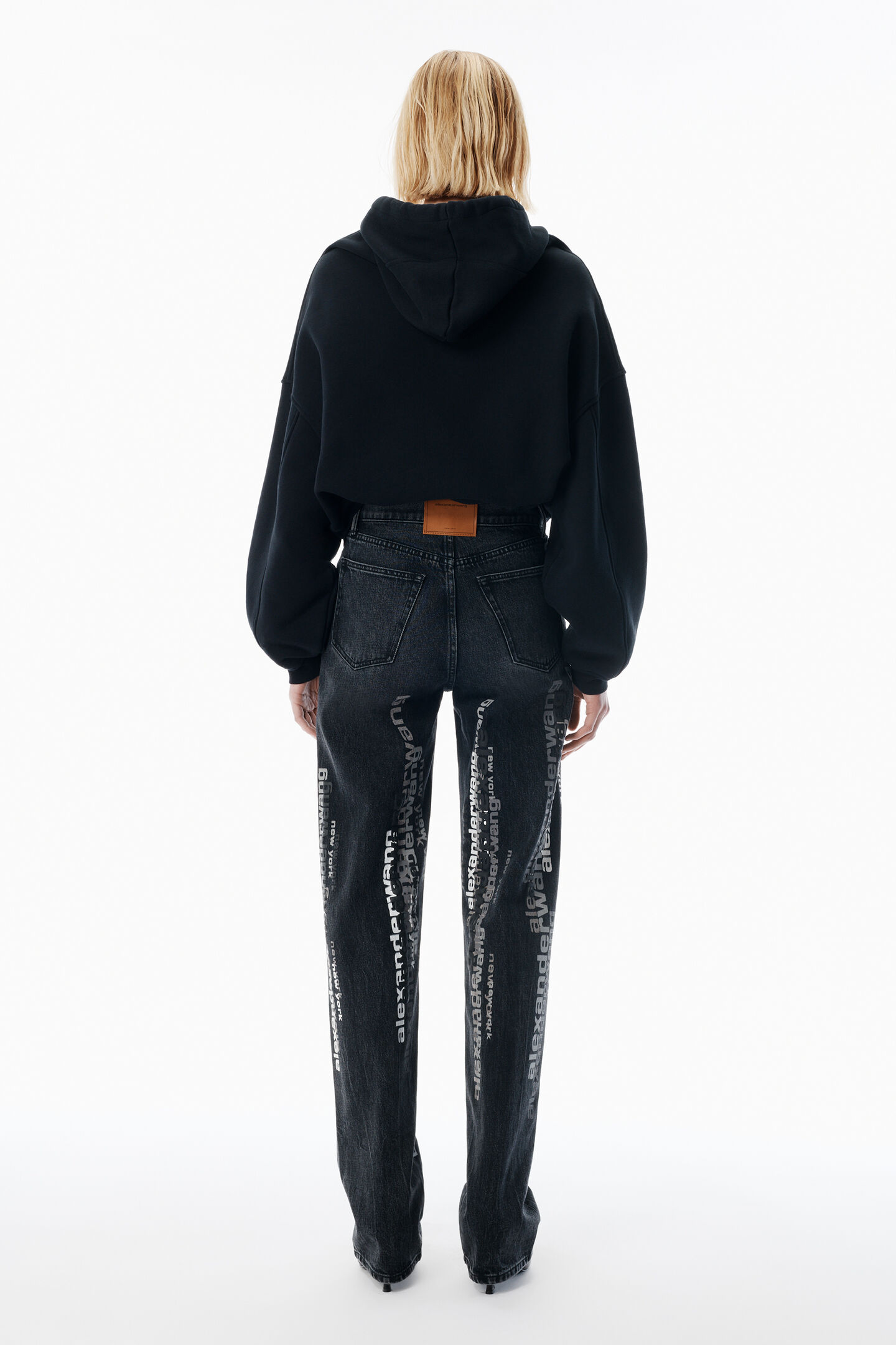 Alexander Wang Grey Ez Jean With Vertical Logo