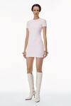 Alexander Wang cradle pink logo jacquard stretch short sleeve mini dress