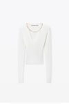 Alexander Wang soft white kurzes hemd mit logo-namensschild
