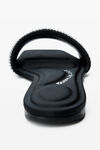 Alexander Wang black/silver sandali neri in raso con strass termoapplicati vy