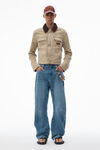 Alexander Wang weathered tan workwear jacket with weathered flocking