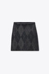 Alexander Wang graphite 水晶烫钻菱格纹羊毛混纺网球裙