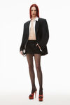 alexander wang 羊毛混纺拼接带领西装外套 black
