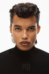 alexander wang short sleeve turtleneck in bodycon nylon black