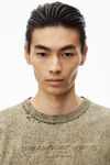 Alexander Wang moss splatter 徽标装饰压纹溅墨印花棉质平纹针织布长袖衫