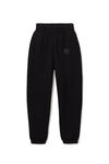 alexander wang puff logo sweatpant in structured terry    black