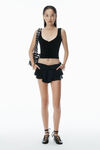 Alexander Wang black 透明褶饰背心上衣