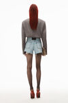 alexander wang bite shorts in pebble bleach denim bleach