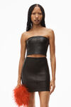 alexander wang bodycon mini skirt in leather black