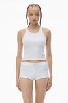 Alexander Wang white crystal hotfix racer tank