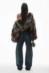 Alexander Wang black crackle indigo bikerhose aus baumwolldenim mit transparentem hotfix-strass