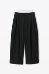 alexander wang 羊毛混纺叠搭剪裁长裤 black