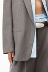 alexander wang combo collared blazer in wool blend grey