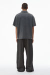 Alexander Wang vintage grey 棉质平纹针织布男士短袖 polo t 恤