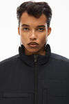 alexander wang 牛仔尼龙拼接夹克 light indigo fade