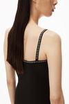 alexander wang crystal trim mini dress in compact nylon black