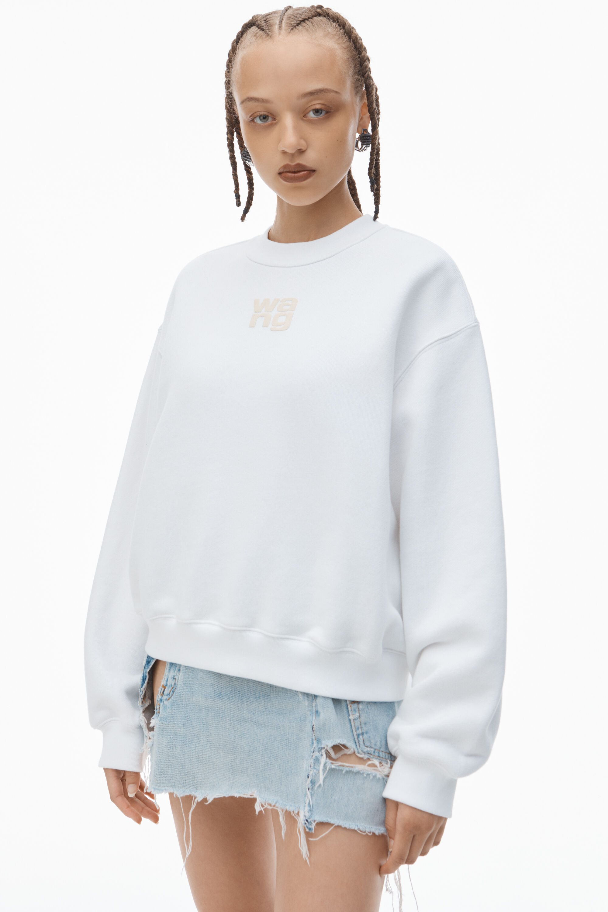 新作★【alexanderwang】クリースウォッシュ ロゴ入りスウェット alexander wang - 【ラスト1点】BI-COLOR ACID SWEATSHIRT WITH