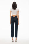 alexander wang og high-rise stovepipe jean in denim clean bright indigo