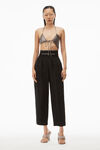 alexander wang carrot leg trouser in cotton tailoring black