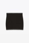 alexander wang crystal trim mini skirt in compact nylon black