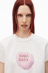alexander wang suga baby 密织平纹针织紧身 t 恤 bright white