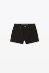 alexander wang shorty high-rise short in denim washed black
