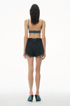 alexander wang bite short in grey aged denim grey aged