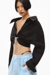 alexander wang cropped button up in cotton poplin black