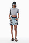 Alexander Wang washed grey pull gris en maille chenille de coton mélangé avec logo